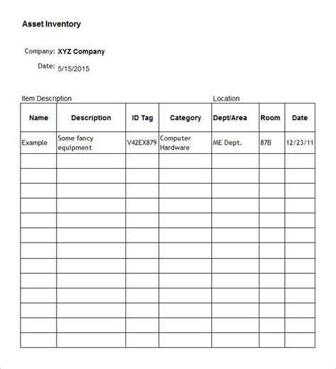 15 Asset Inventory Templates Free Excel Pdf Documents Download 15 Asset Inventory Templates Free Excel Pdf Documents Download