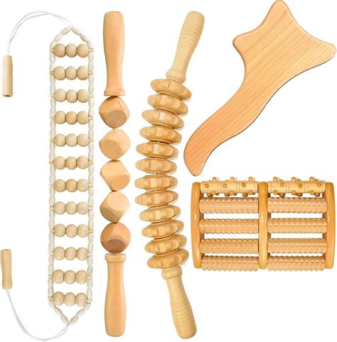 2 In 1 Wooden Therapy Massage Tools Set Wood Maderoterapia Kit Or