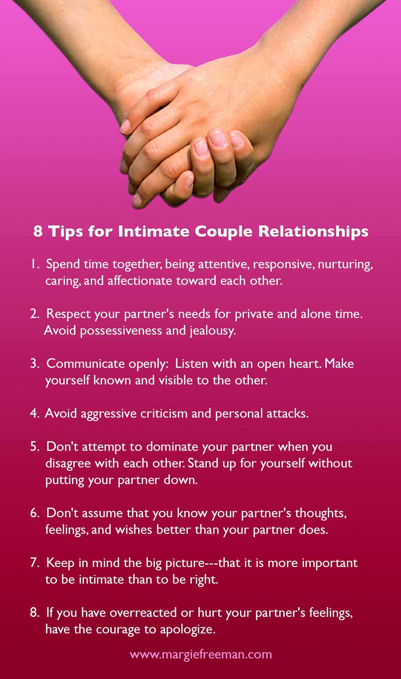 8 Tips For Intimate Couple Relationships Margie Freeman Lcsw 8 Tips For Intimate Couple Relationships Margie Freeman Lcsw