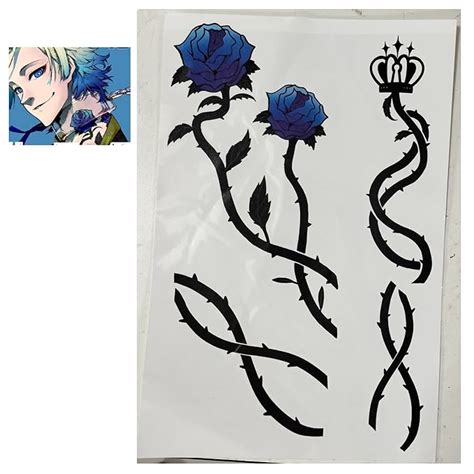 Amazon Com Michael Kaiser Cosplay Tattoo Anime Blue Rose Neck Arm Amazon Com Michael Kaiser Cosplay Tattoo Anime Blue Rose Neck Arm