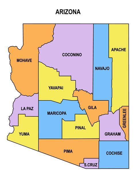 Arizona Map With County Lines Ritscloud Hub