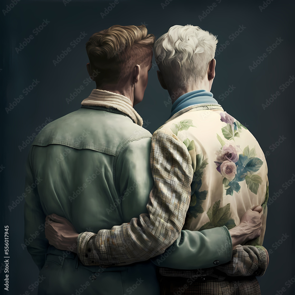 Attractive Young Gay Couple In Their 20S Holding Each Other Showing Attractive Young Gay Couple In Their 20S Holding Each Other Showing