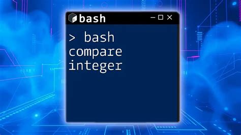 Bash Integer Comparison