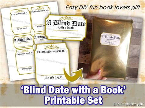 Blind Date With A Book Printable Set Book Labels Book Lovers Gift Blind Date With A Book Printable Set Book Labels Book Lovers Gift