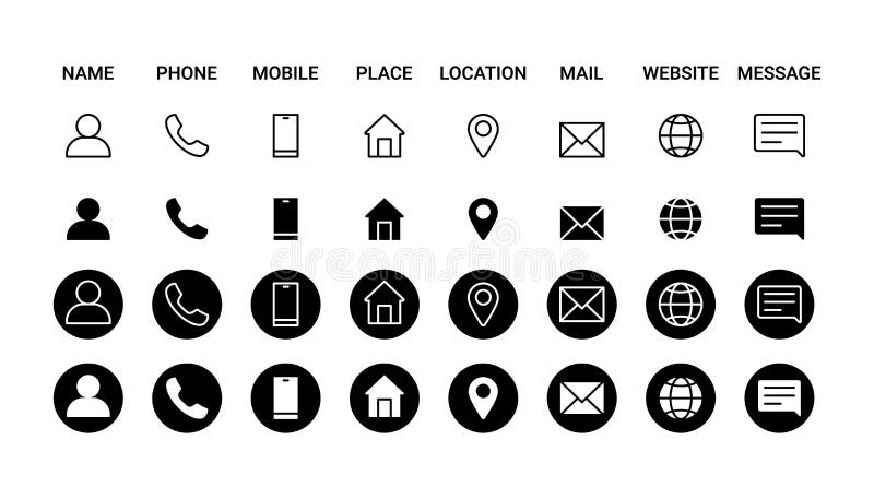 Business Icon For Company Connection Set In Different Style Name Business Icon For Company Connection Set In Different Style Name