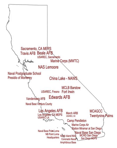 California Military Bases Map