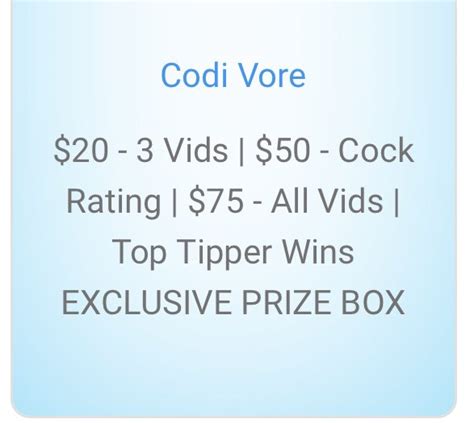 Codi Vore On Twitter I M Doing Cock Ratings And Vid Bundles And A Codi Vore On Twitter I M Doing Cock Ratings And Vid Bundles And A