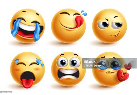 Emojis Characters Emoticon Set Vector Emoji Emoticon Yellow Round Emojis Characters Emoticon Set Vector Emoji Emoticon Yellow Round