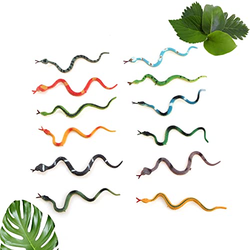 Enjoyxo Rubber Snakes Toy Realistic Snake 12Pcs Small Rainforest Snakes Enjoyxo Rubber Snakes Toy Realistic Snake 12Pcs Small Rainforest Snakes