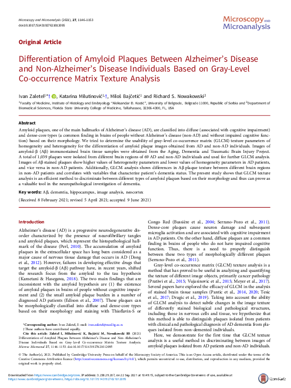 Frontiers Early Stage Differentiation Between Alzheimer S Disease And
