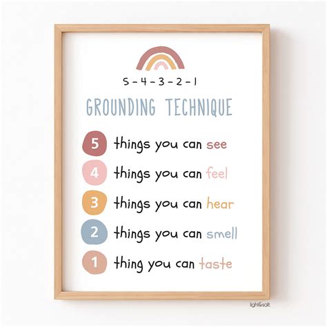 Grounding Technique Poster Coping Skills 54321 Exercise Lightandsaltdesign Grounding Technique Poster Coping Skills 54321 Exercise Lightandsaltdesign