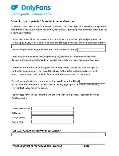 How To Find The Onlyfans Model Release Form Onlyfans Guide