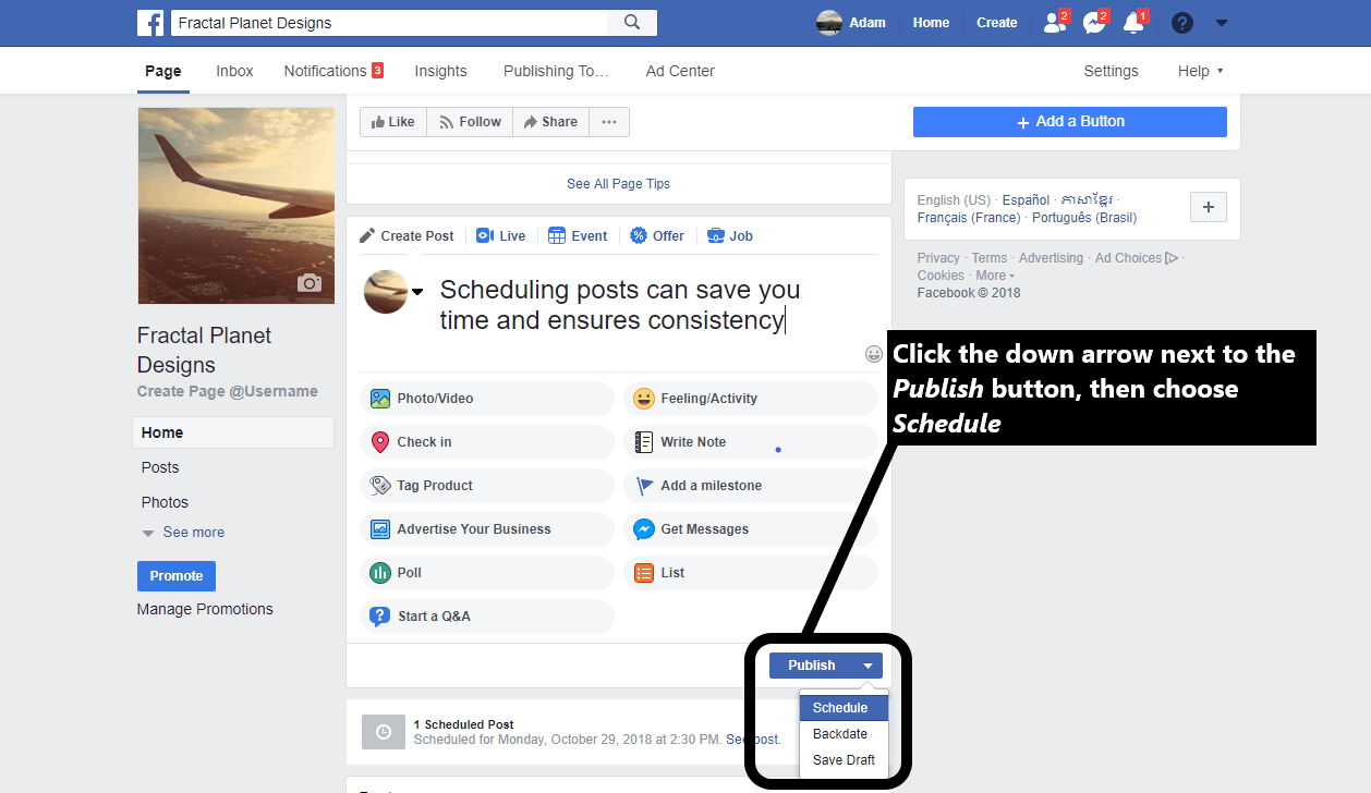 How To Schedule Post On Facebook Personal And Business Account Techcult