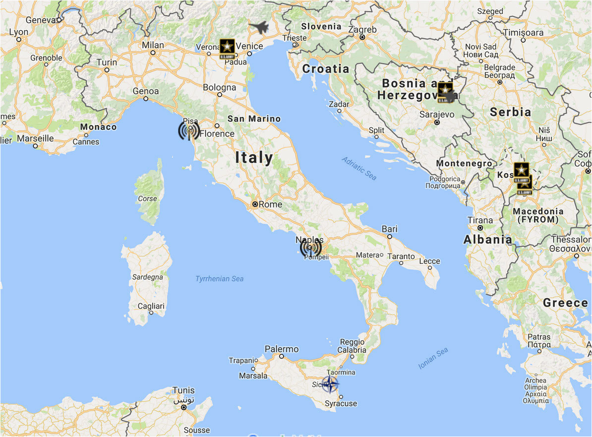 Italy Us Military Bases Map