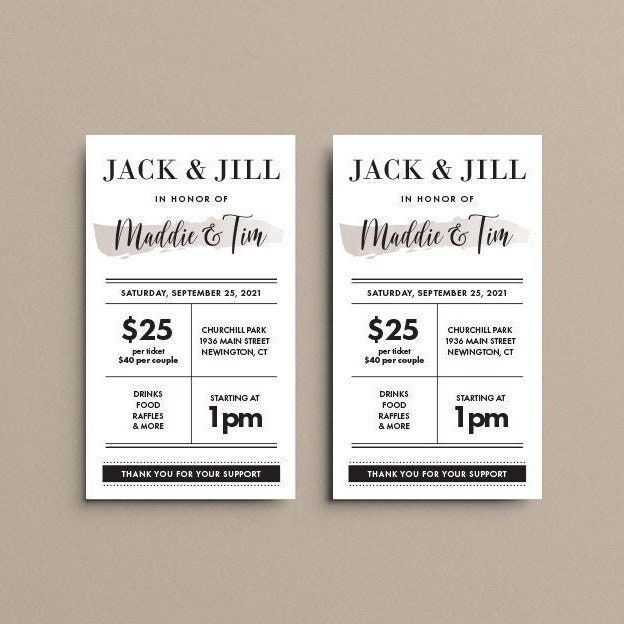 Jack And Jill Ticket Editable Template Customizable Digital Download Jack And Jill Ticket Editable Template Customizable Digital Download