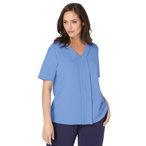 Jessica London Women S Plus Size Knit Crepe Pleat Top Target Jessica London Women S Plus Size Knit Crepe Pleat Top Target