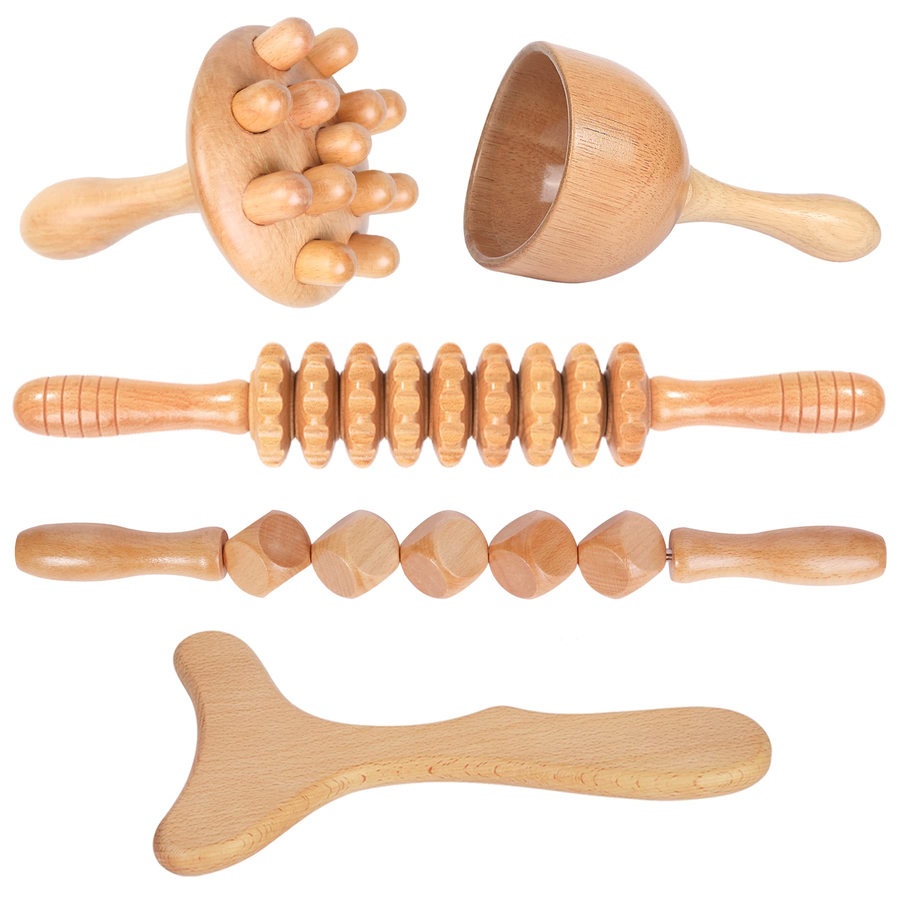 Komogir Wood Therapy Massage Dhf10 Tools 5 In 1 Lymphatic Drainage