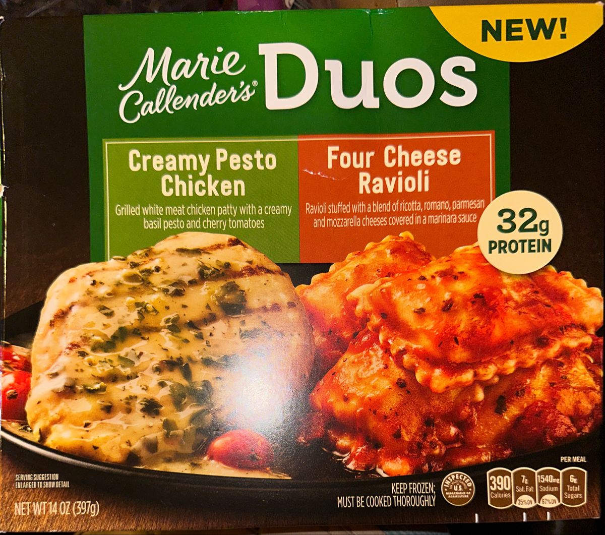 Marie Callender S Duos Creamy Pesto Chicken Amp Four Cheese Ravioli Marie Callender S Duos Creamy Pesto Chicken Amp Four Cheese Ravioli