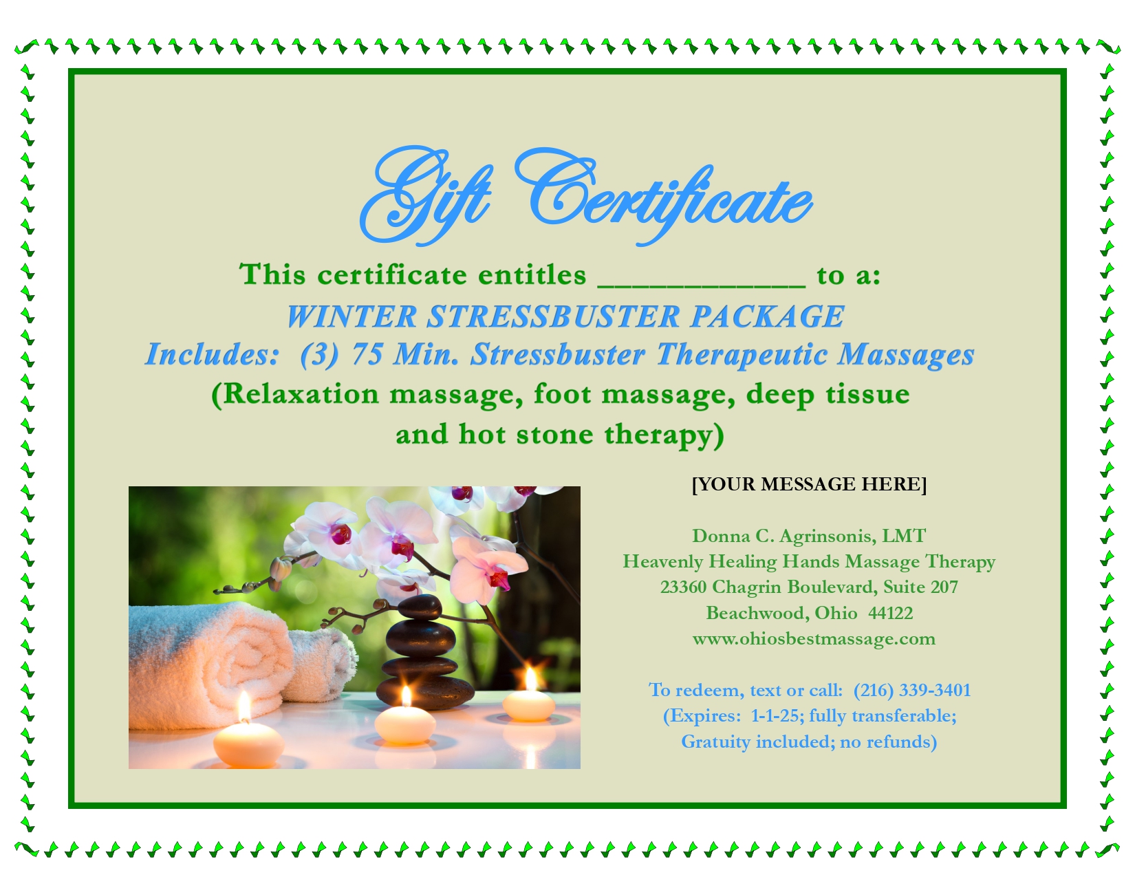 Massage Gift Certificate Near Me