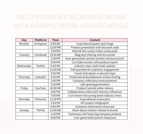 Master Your Social Media Strategy With A Sample Social Media Schedule Master Your Social Media Strategy With A Sample Social Media Schedule