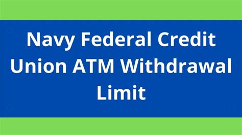Navy Fcu Atm Withdrawal Limit