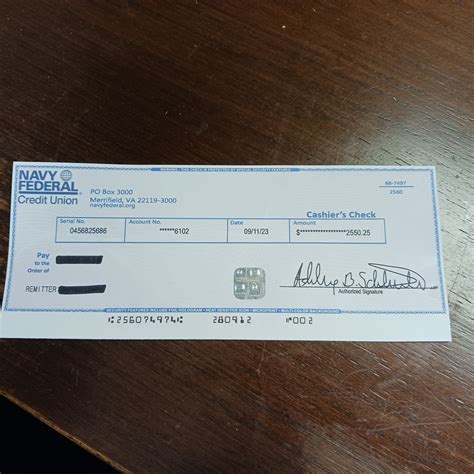 Navy Federal Cashier's Check Fee