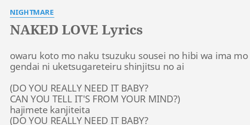 Nightmare Naked Love A1621 Nightmare Naked Love A1621