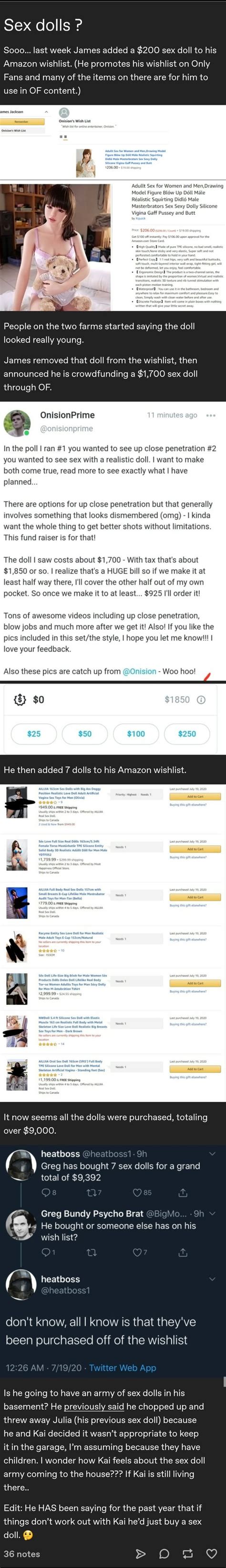 Nsfw Well Now Onision S Amazon Wish List Got Somewhat Leaked