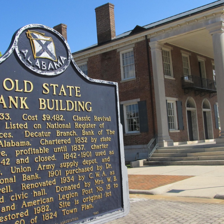 Old Decatur Historic District Old State Bank Historical Marker