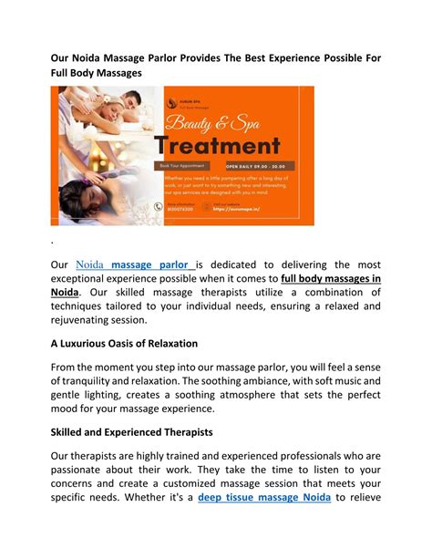 Our Noida Massage Parlor Provides The Best Experience Possible For Full Our Noida Massage Parlor Provides The Best Experience Possible For Full