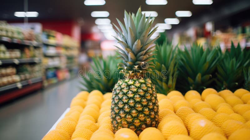 Pineapple In A Grocery Store Food Photography Stock Illustration Pineapple In A Grocery Store Food Photography Stock Illustration