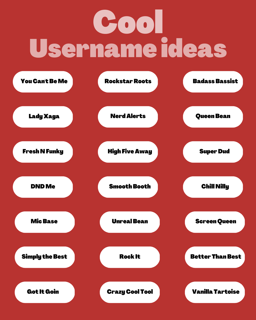 Popular Username Ideas