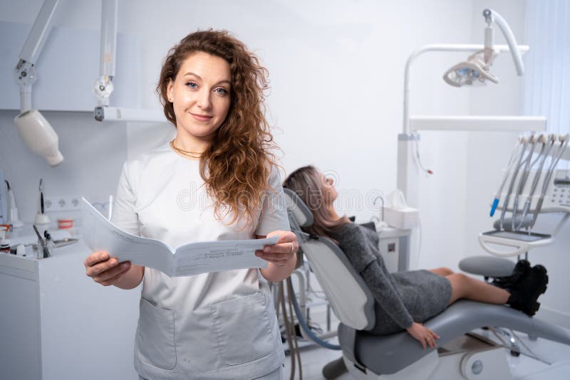 Portrait Of A Female Dentist In A Clinic Dental Clinic And Oral Health Portrait Of A Female Dentist In A Clinic Dental Clinic And Oral Health