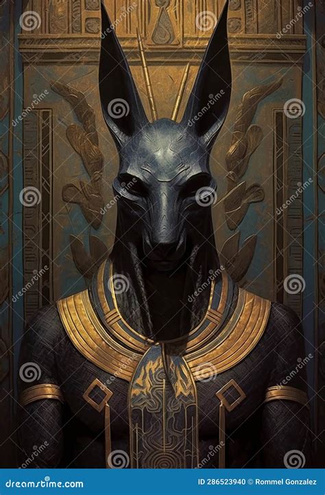 Portrait Of The Ancient Egyptian God Of Death Anubis Ai Stock