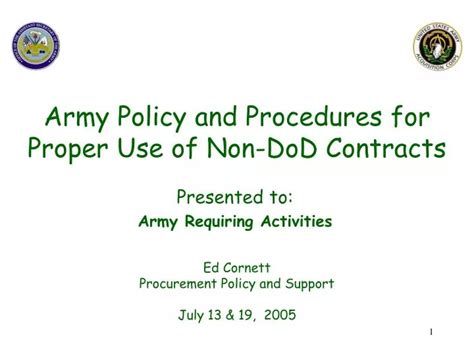Ppt Army Policy And Procedures For Proper Use Of Non Dod Contracts Ppt Army Policy And Procedures For Proper Use Of Non Dod Contracts