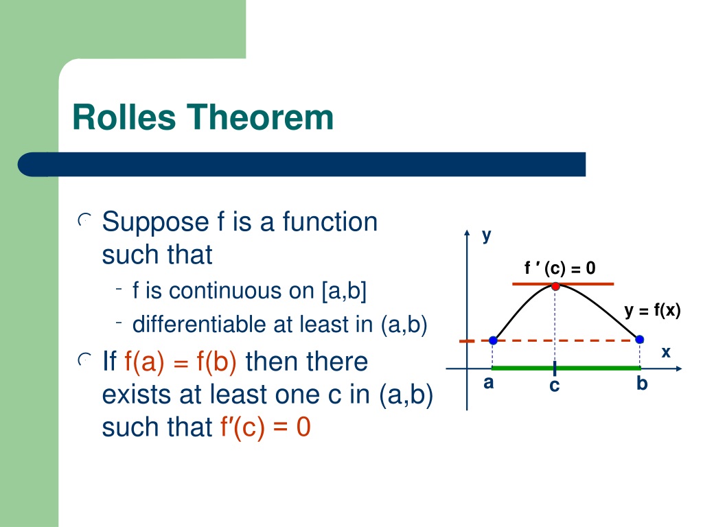 Ppt Section 3 2 Rolle S Theorem And The Mean Value Theorem Ppt Section 3 2 Rolle S Theorem And The Mean Value Theorem