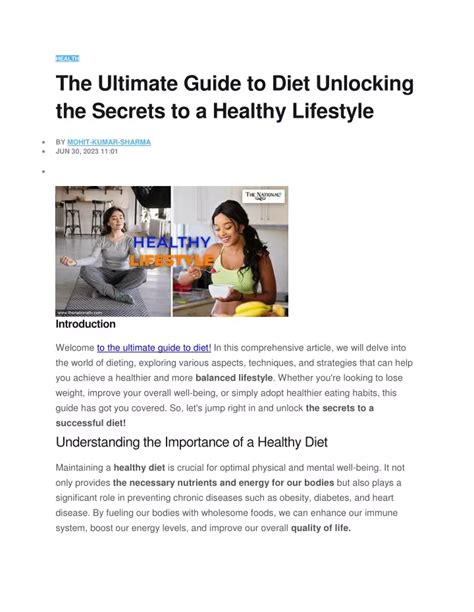 Ppt The Ultimate Guide To Diet Unlocking The Secrets To A Healthy Ppt The Ultimate Guide To Diet Unlocking The Secrets To A Healthy