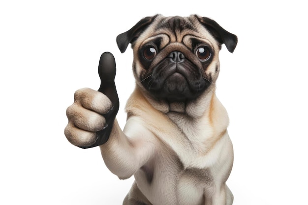 Premium Photo A Pug Dog Giving A Thumbs Up Isolated On Solid White Premium Photo A Pug Dog Giving A Thumbs Up Isolated On Solid White