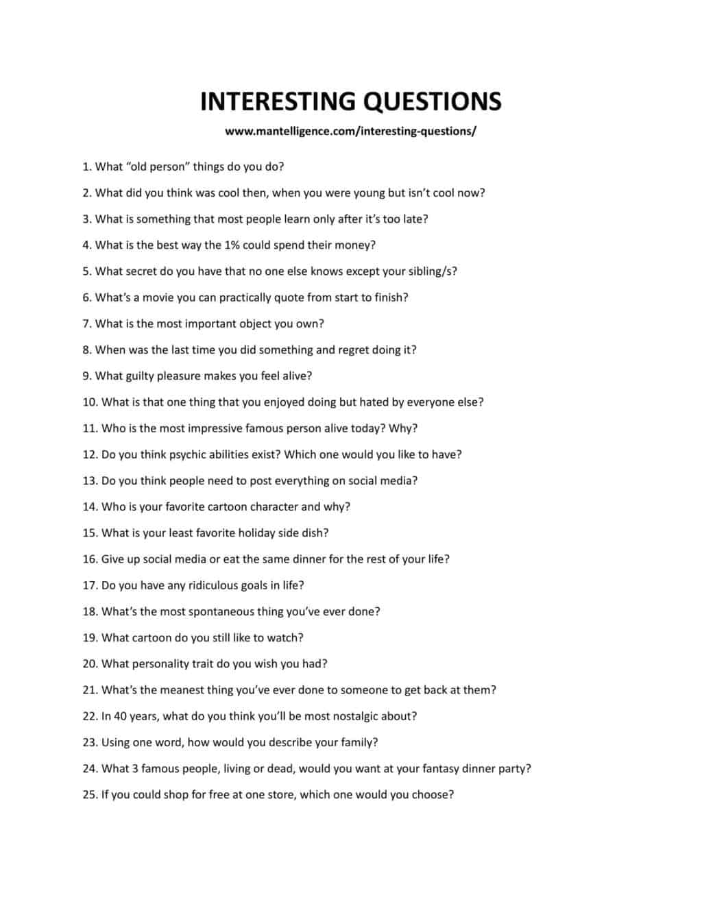 Questions To Ask High People
