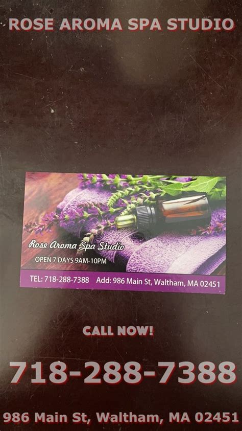 Rose Aroma Spa Studio 986 Main St Waltham Ma 02451 Hours Rose Aroma Spa Studio 986 Main St Waltham Ma 02451 Hours