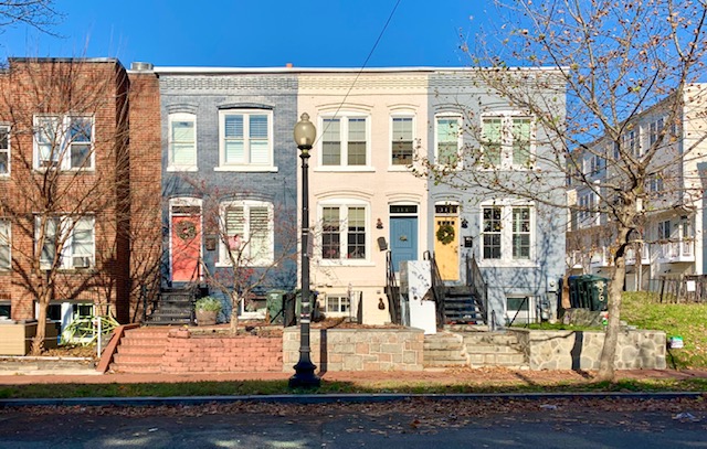 Row Of Houses Navy Blue