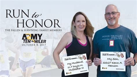 Run To Honor Campaign Honors The Fallen At 2017 Army Ten Miler Run To Honor Campaign Honors The Fallen At 2017 Army Ten Miler