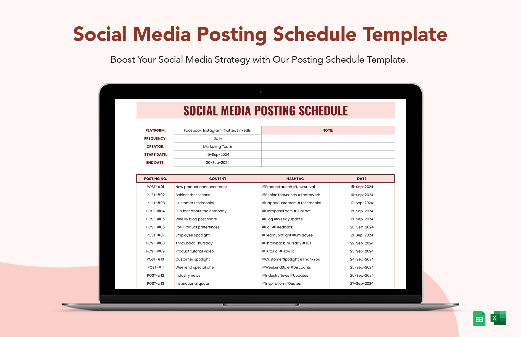 Social Media Schedule Free