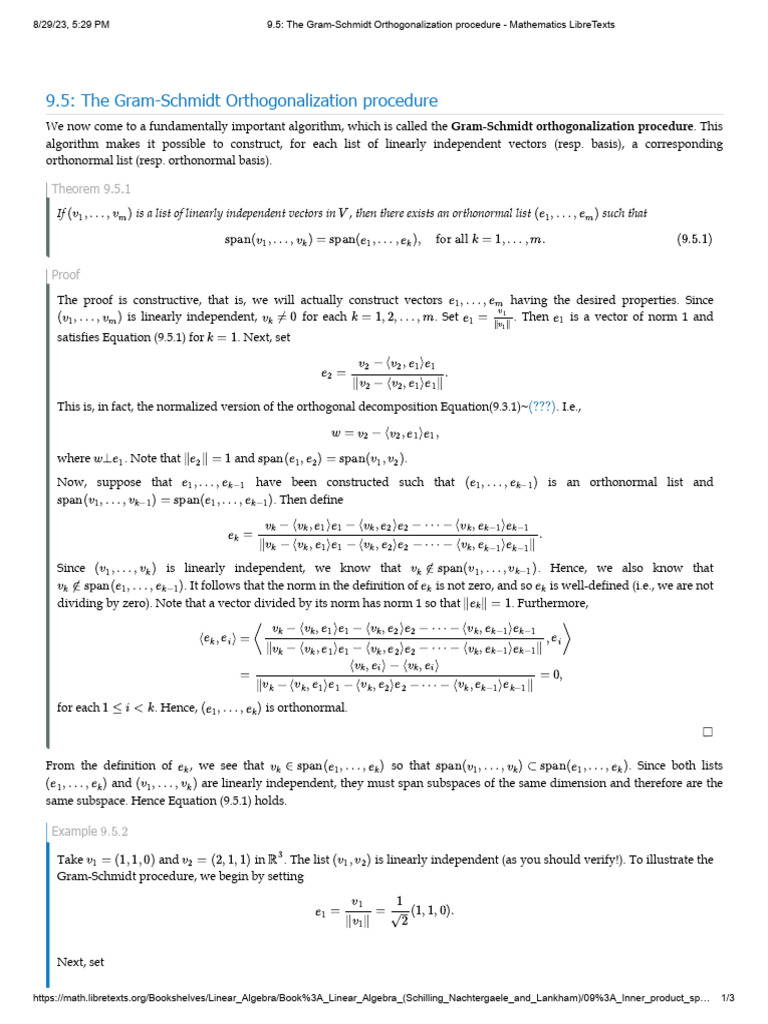 Solved 10 The Gram Schmidt Orthogonalization Procedure If Chegg Com Solved 10 The Gram Schmidt Orthogonalization Procedure If Chegg Com