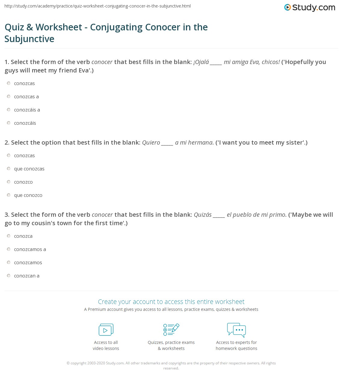Subjunctive Form Of Conocer