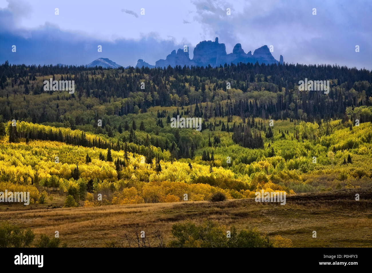 The Castles Rise Above The Landscape Near Gunnison Colorado Stock The Castles Rise Above The Landscape Near Gunnison Colorado Stock