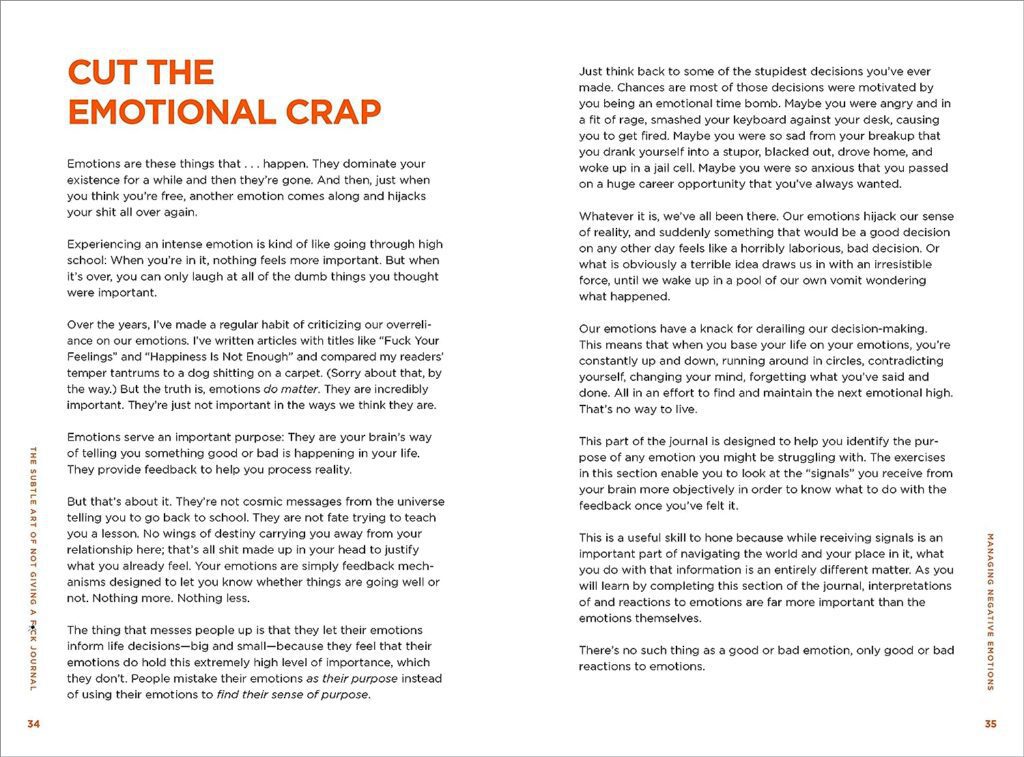 The Subtle Art Of Not Giving A F Ck Journal Review The Subtle Art Of Not Giving A F Ck Journal Review