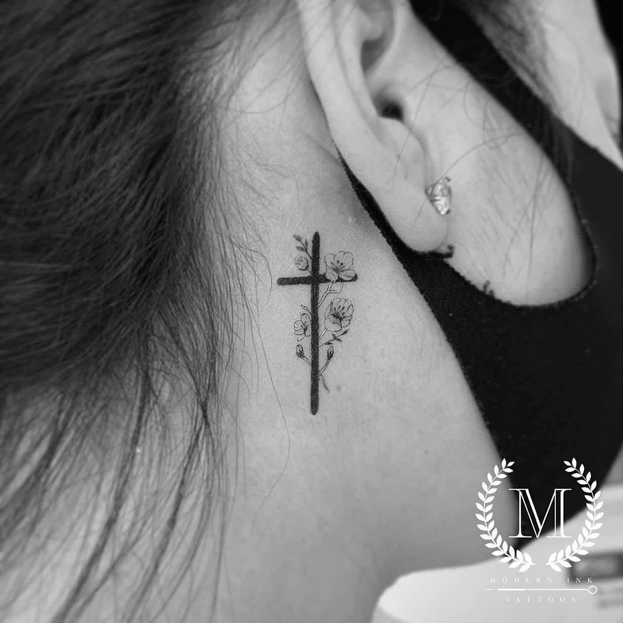 Top 166 Behind The Ear Tattoos Cross Spcminer Com Top 166 Behind The Ear Tattoos Cross Spcminer Com