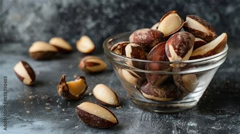 Unveiling The Health Secrets Of Brazil Nuts In A Transparent Bowl Stock Unveiling The Health Secrets Of Brazil Nuts In A Transparent Bowl Stock