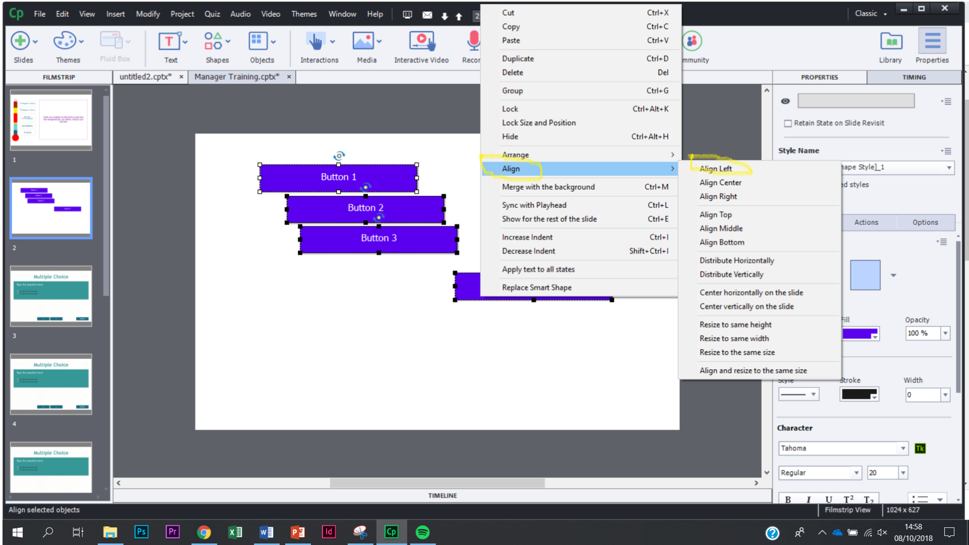 Using The Alignment Panel In Captivate Elearning Using The Alignment Panel In Captivate Elearning